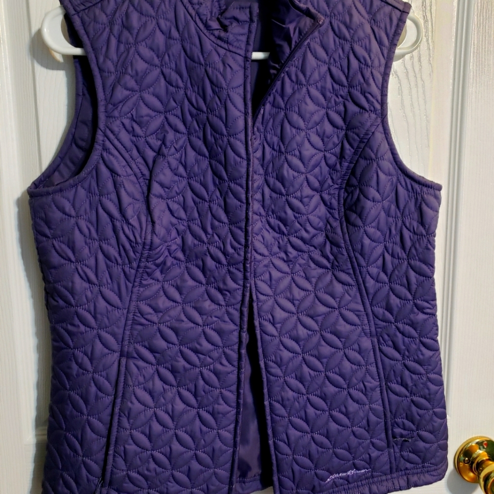 Eddie Bauer Quilted Purple Vest, size  Small.